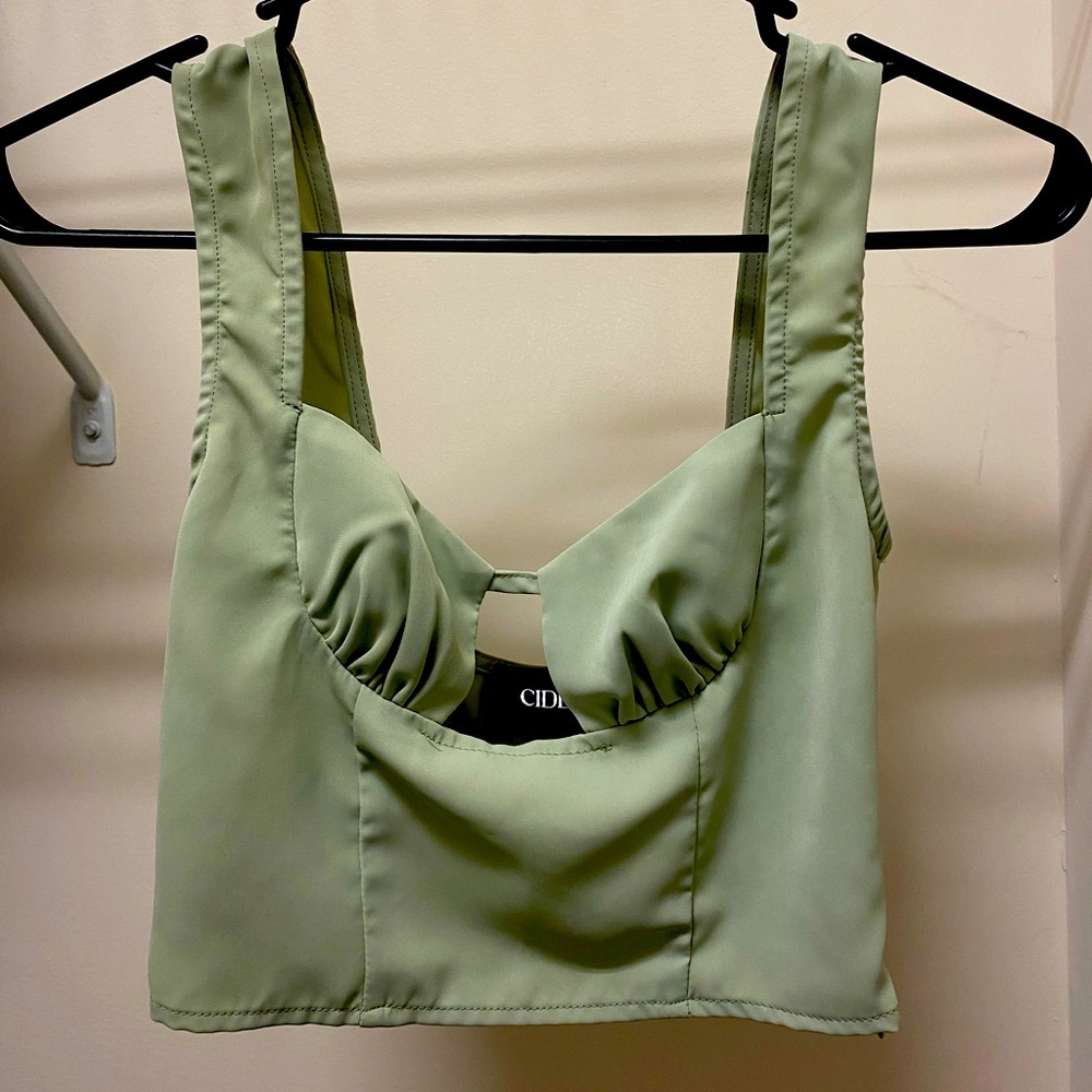 Cute Mint green Cider Crop Top size: xxs